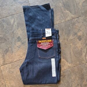 Rustler Men's Dark Blue Bootcut Jeans